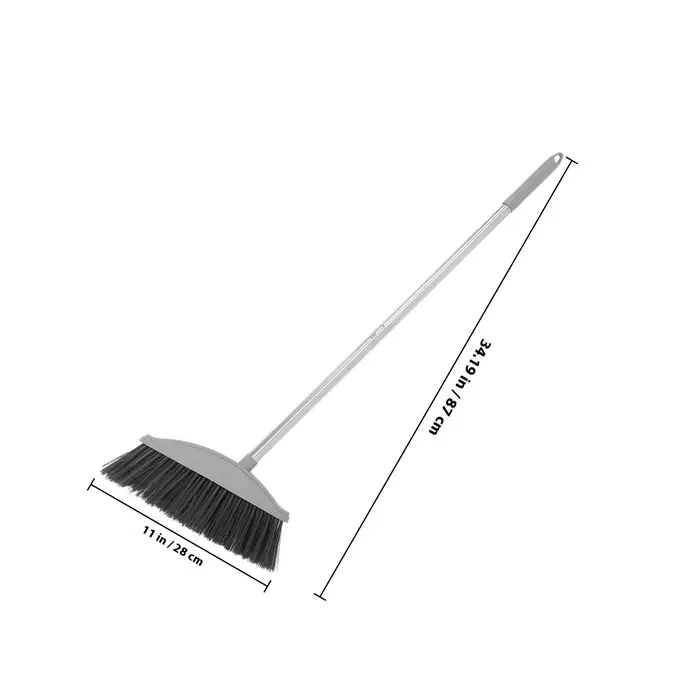 Balai de nettoyage de sol robuste à long manche, pour intérieur et extérieur, avec poils en plastiqu