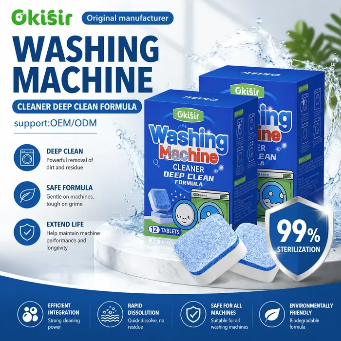 Tablette effervescente nettoyante pour lave-linge