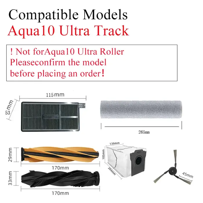 Kit de remplacement complet pour Dreame Aqua10 Ultra Track 10