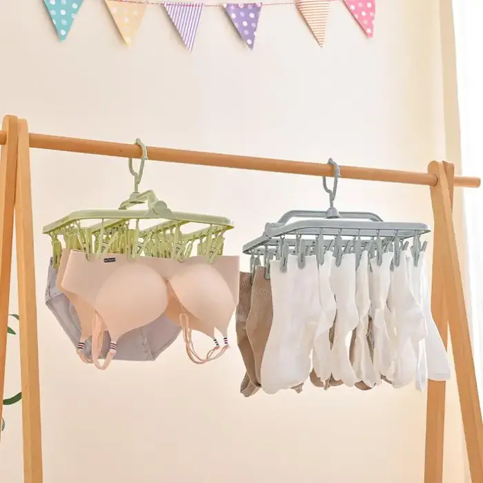 Séchoir à linge pliable avec 32 pinces