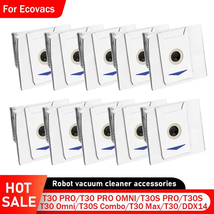 Sacs à poussière pour aspirateur Robot ECOVACS T30S/T30 Omni/T30 PRO/T30 PRO OMNI/T30S PRO/T30S Combo/T30 Max/T30/DDX14/ YEEDI M12 Pro +