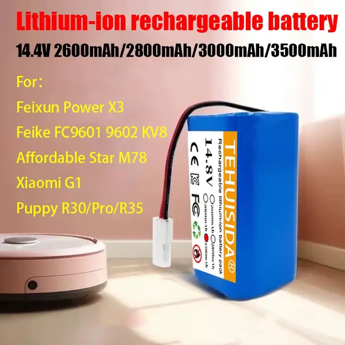 Batterie Li-ion 14.8V 2600-3500mAh 14.4V RS-RT900866 pour aspirateur Robot Rowenta Tefal Explorer série 20 40 60