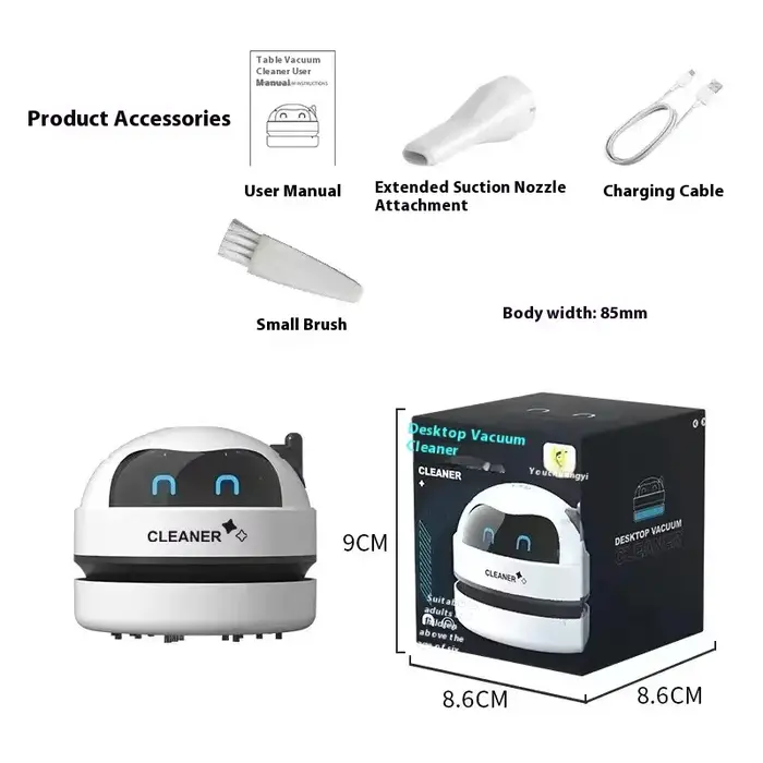 HOMEFISH aspirateur bureau Mini nettoyeur rechargeable copeaux en caoutchouc