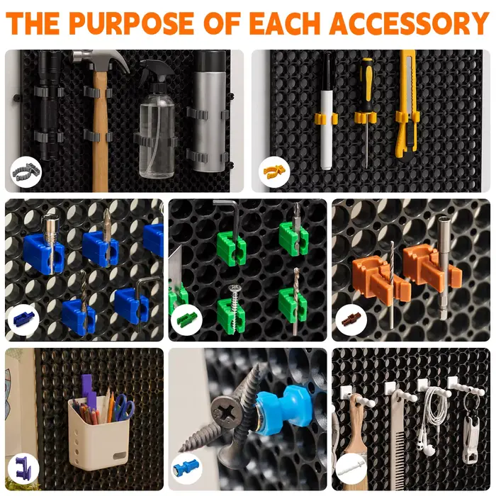 Kit d'organisation murale en plastique perforé