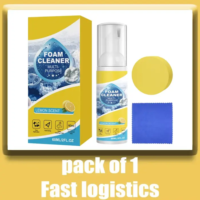 Nettoyant moussant multi-usages 2-en-1 pour sièges de voiture et éliminateur de taches sur tissus, é