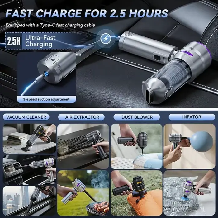 Aspirateur sans fil portable haute puissance avec moteur sans balais