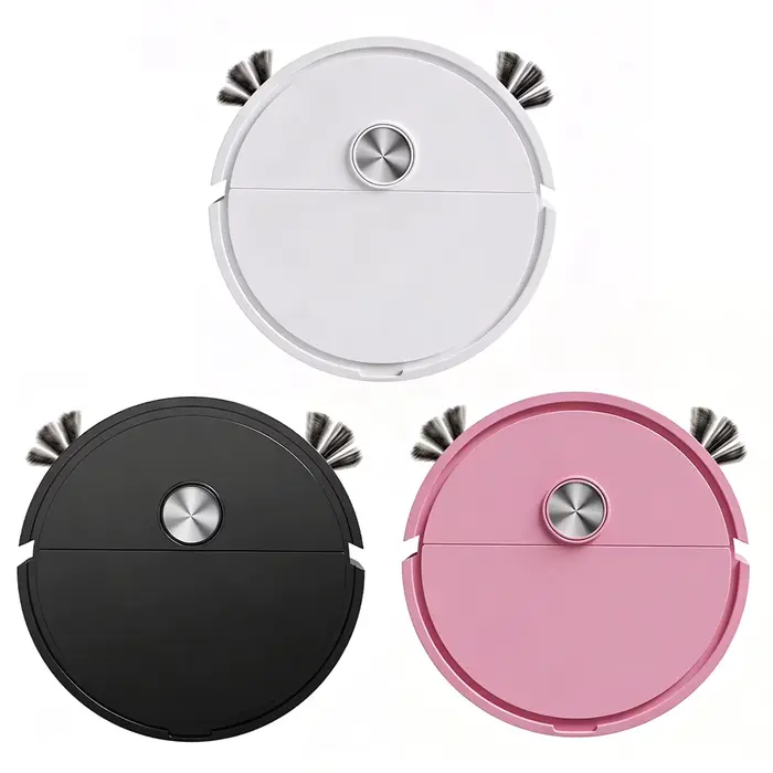 Robot aspirateur compact 3 en 1 pour voiture, machine de nettoyage intelligente légère, évitement automatique des obstacles pour poils d'animaux, sols durs et tapis