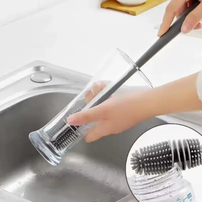Brosse de nettoyage de verre de bouteille de boisson à Long manche de 28cm