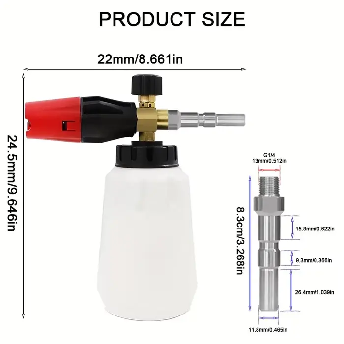 Canon à mousse compatible Nilfisk KEW, pulvérisateur de mousse de neige réglable à filetage 3800PSI 