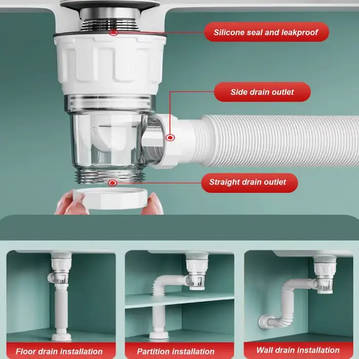 Tuyau de vidange rétractable Anti-odeur