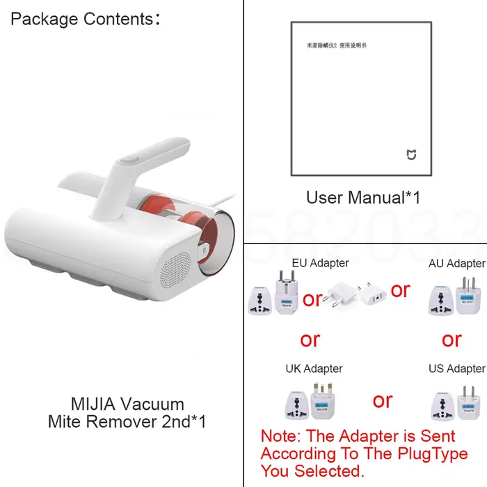 Aspirateur anti-acariens MIJIA 2, avec lumière UV-C, aspirateur pour matelas, aspiration 12Kpa, anti-allergènes, aspirateur à main pour lit, pour la maison