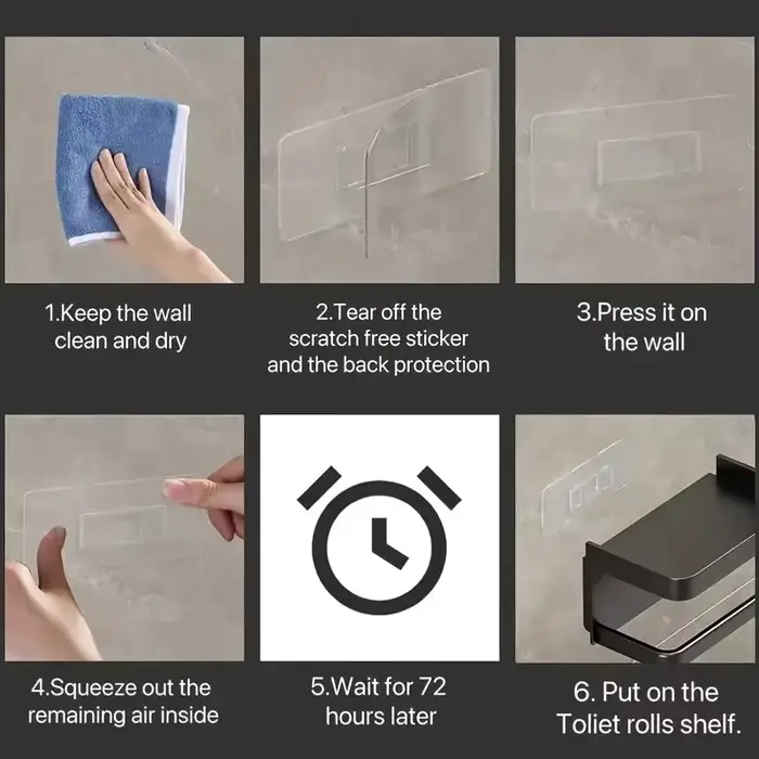 Porte-papier hygiénique facile à installer – Organisateur mural