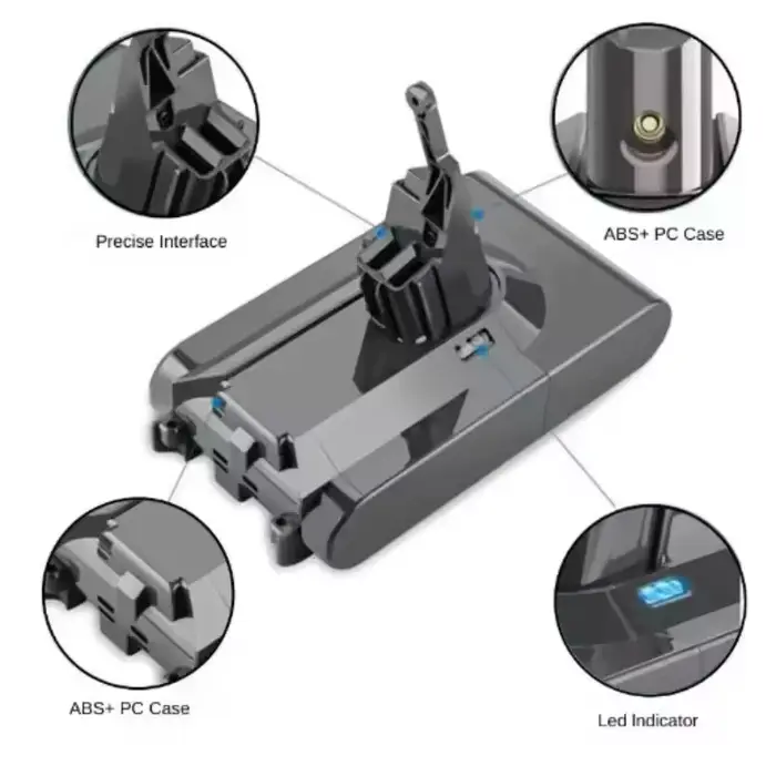 2025 pour Dyson V8 21.6V 38000mAh batterie de remplacement