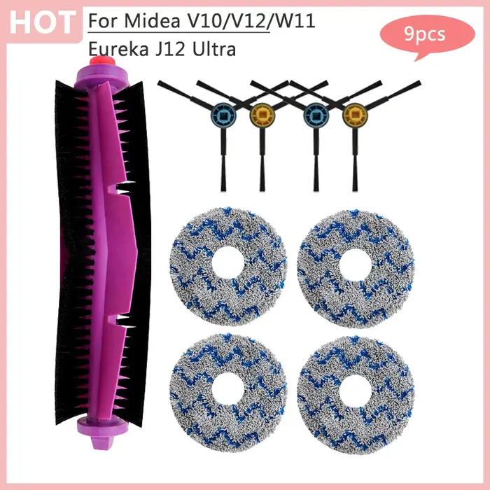 Pour Midea V10 V12 W11 Robot aspirateur Eureka J12 Ultra brosse latérale principale filtre Hepa sac à poussière chiffon accessoires pièces
