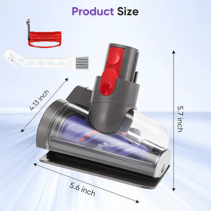 Tête de brosse électrique mini anti-emmêlement améliorée V15, compatible avec les aspirateurs Dyson V7 V8 V10 V11 V15, idéale pour les sièges de canapé
