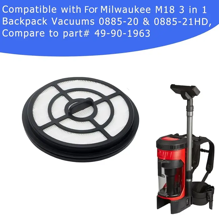 Lot de 2 filtres de rechange pour aspirateurs à dos Milwaukee M18 3 en 1