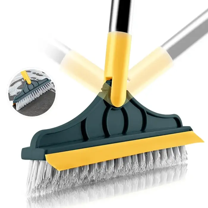 Brosse de nettoyage de sol 2-en-1 avec manche long