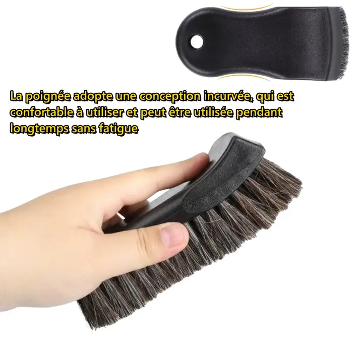 Brosse de nettoyage en crin de cheval pour cuir