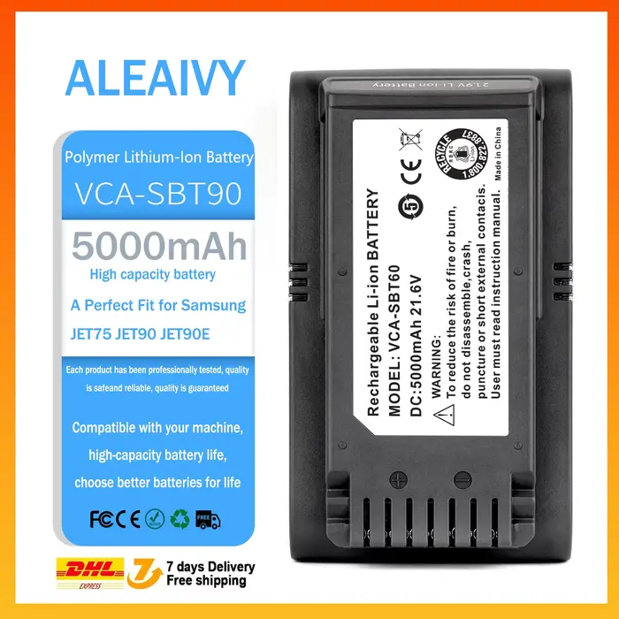 1-3 pièces 21.6V VCA-SBT90EB 4000mAh/5000mAh batterie d'aspirateur pour Samsung VCA-SBT90