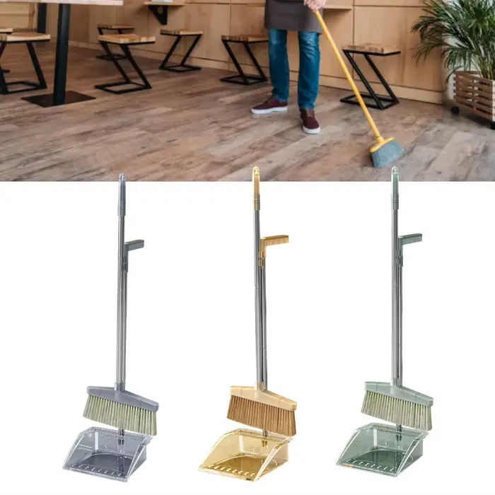 Kit de balai et pelle à poussière avec brosse à long manche pour la maison et la chambre