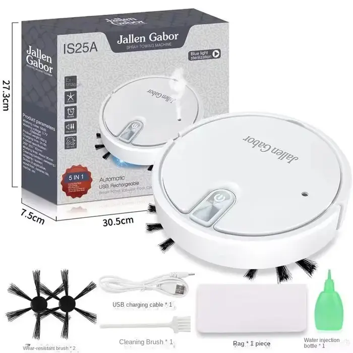 Aspirateur robot intelligent sans fil 5-en-1 multifonctionnel, super silencieux, aspirant, nettoyant et humidificateur pour usage domestique, appareil électroménager