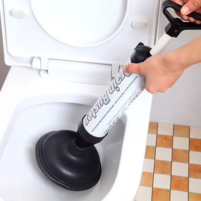 Déboucheur de toilettes haute pression avec 2 types de ventouses