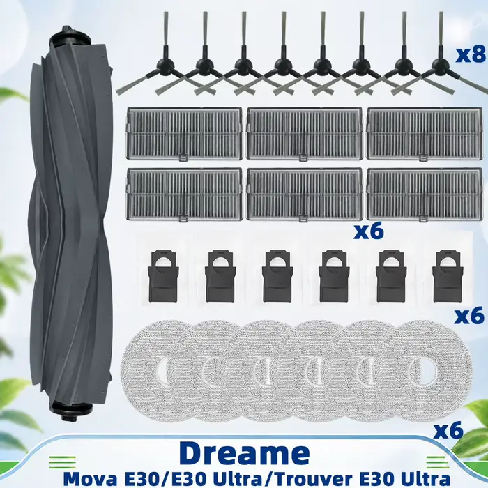 Pièces détachées pour aspirateur robot Dreame Mova E30/Mova E30 Ultra/Trouver E30 Ultra : brosse principale
