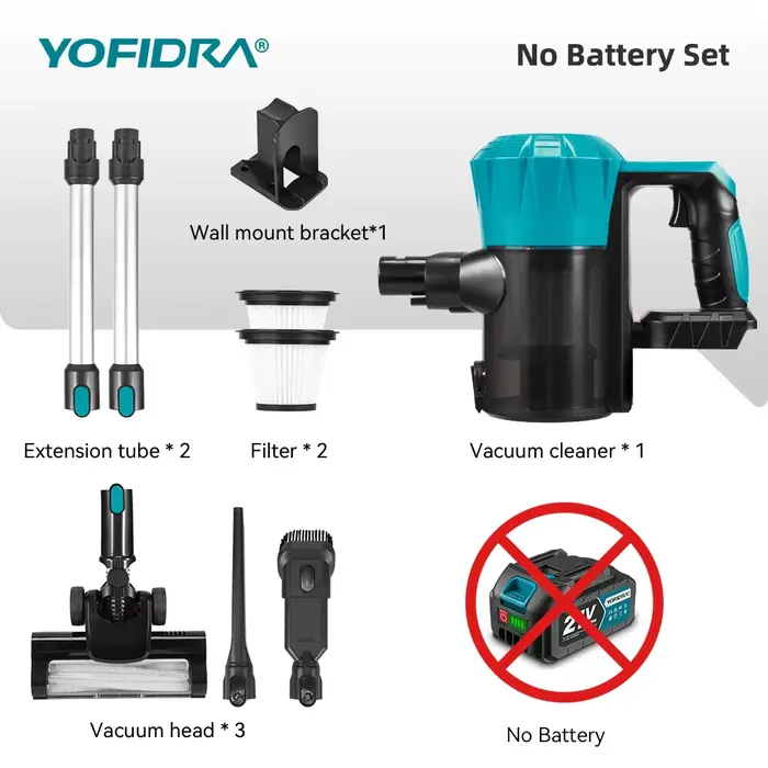 Aspirateur sans fil YOFIDRA 30KPa 5M/s, 2 en 1, puissant, portable, pour le nettoyage domestique, co