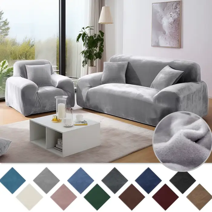 Housses de canapé en tissu velours pour salon