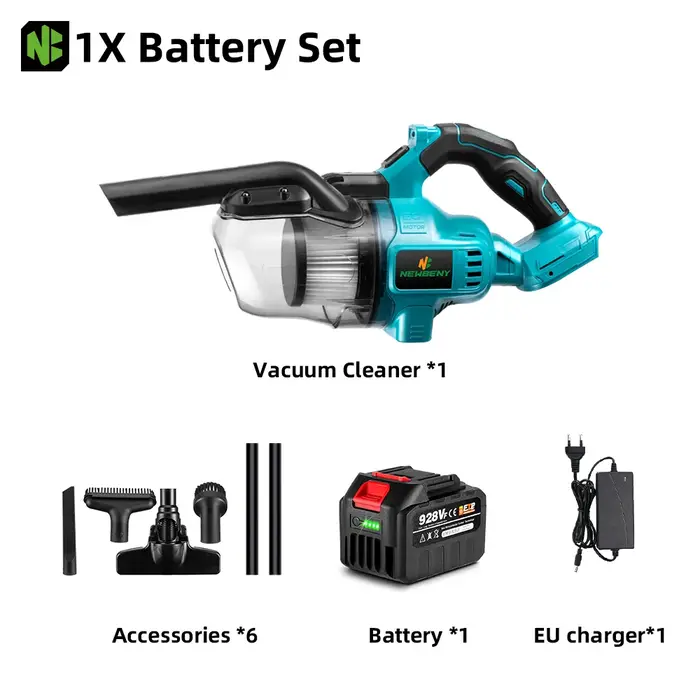 NEWBENY aspirateur électrique efficace sans fil intérieur outils de nettoyage ménager pour Makita 18-21V batterie broche