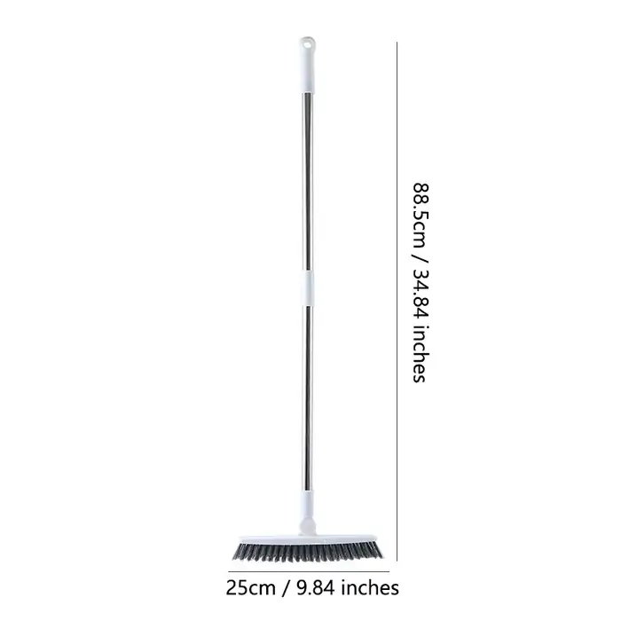 Brosse de nettoyage robuste à long manche et poils durs pour sols, conception sans angle mort, pour 