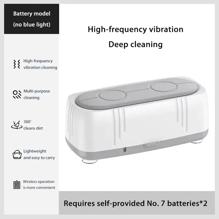 Nettoyeur à ultrasons pour lunettes 48KHz Haute fréquence USB Nettoyeur automatique de lunettes à lu