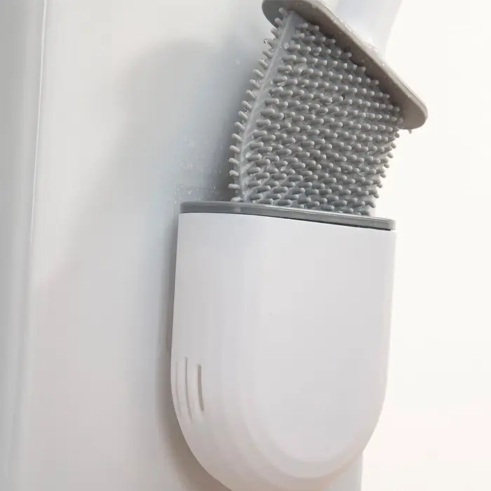 Brosse de Toilette Murale en Silicone avec Support à vaccage Rapide, Outil HOTool pour Livres
