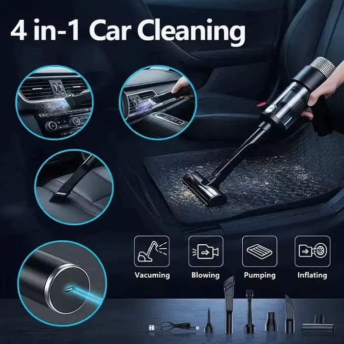 VYVYLABS 15000Pa aspirateur de voiture à forte aspiration avec éclairage Led nettoyeur sans fil Rechargeable Mini