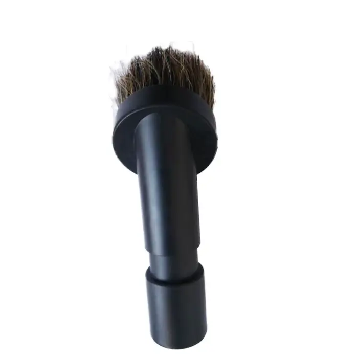 Brosse ronde en crin de cheval de 2.5cm de Long + adaptateur de conversion d'aspirateur outil
