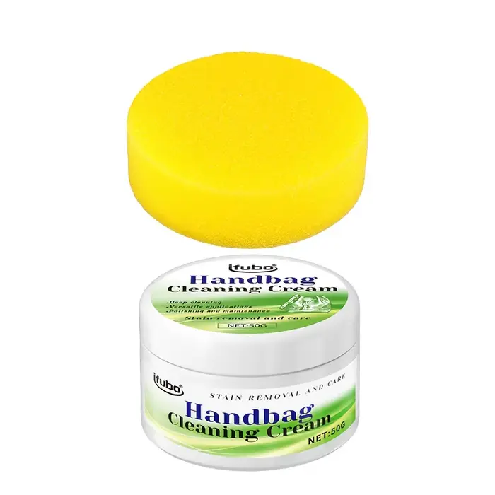 Crème nettoyante pour le cuir 50G, détachant et polisseur pour sacs à main, chaussures, meubles, res