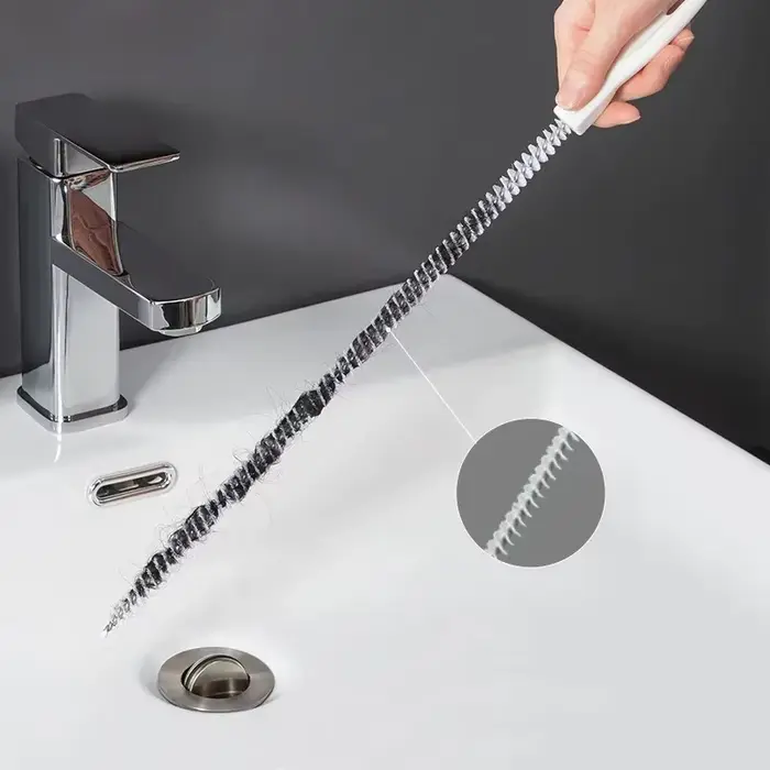 Brosse de dragage de tuyaux longue et flexible pour le nettoyage des canalisations d'évier de cuisine et de salle de