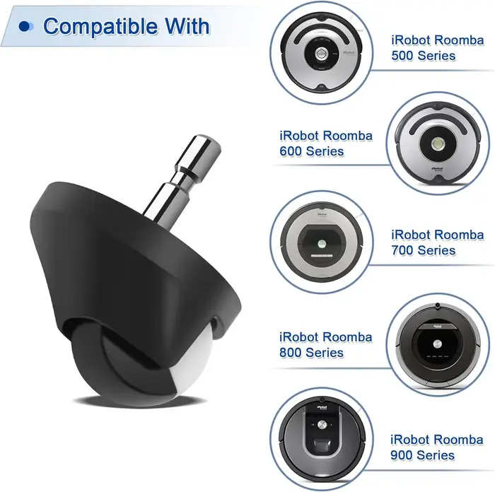 Assemblage de roulette de roue avant de remplacement pour tous les aspirateurs robots iRobot Roomba,