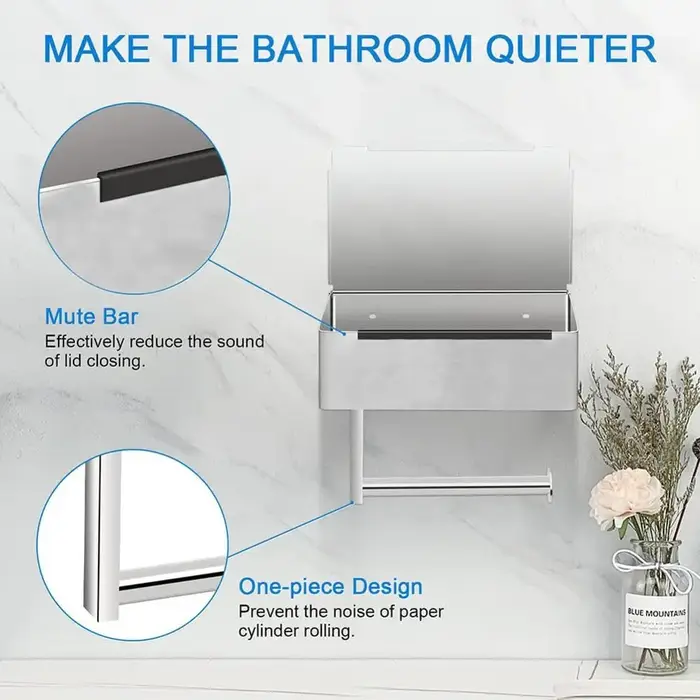 Porte-papier hygiénique avec étagère, distributeur de lingettes jetables, adapté au rangement des li