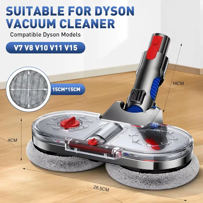 Tête de balai électrique avec réservoir d'eau pour aspirateur Dyson V7 V8 V10 V11