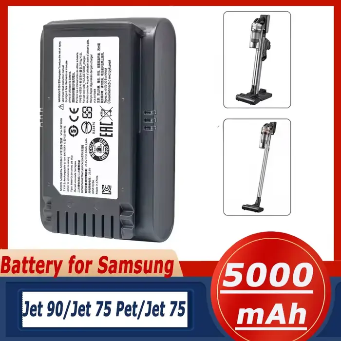 100% batterie de balayeuse originale VCA-SBT90 pour Samsung Vs9000 Jet90 Jet75 Jet90E