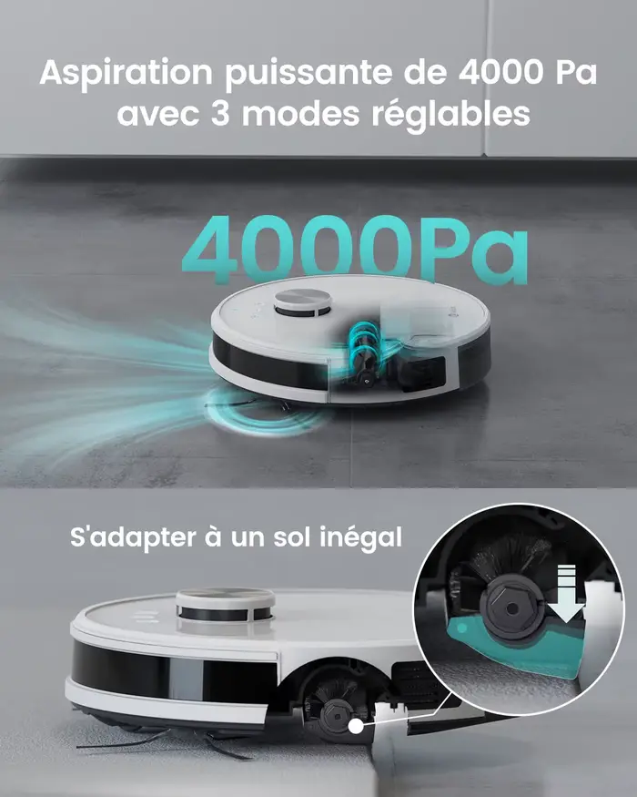 Lefant M1 Robot Aspirateur Laveur 2 en 1 4000Pa