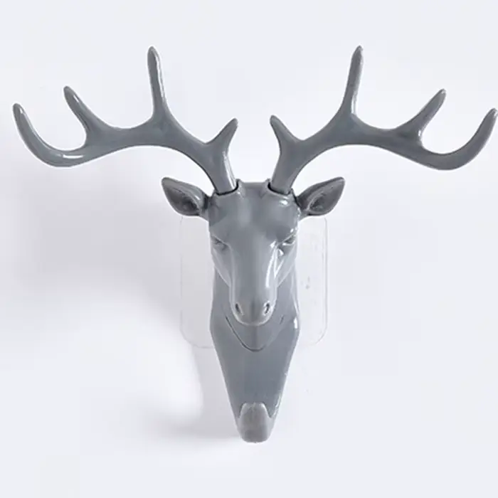 Crochets muraux en forme de tête d'animal T1, pour manteau, casquettes, cheval, girafe, wapiti, élép