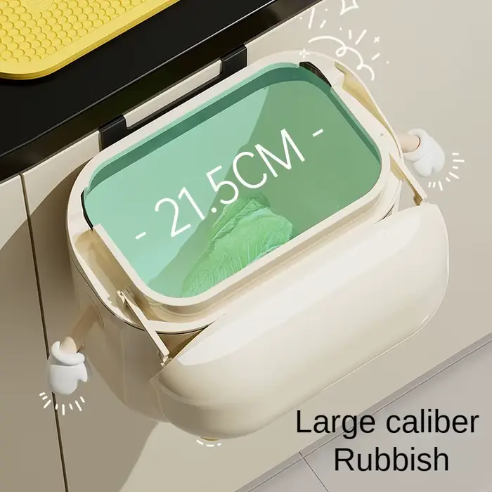 Poubelle murale DIY 9L/12L couleur crème avec couvercle pour déchets alimentaires et salle de bain