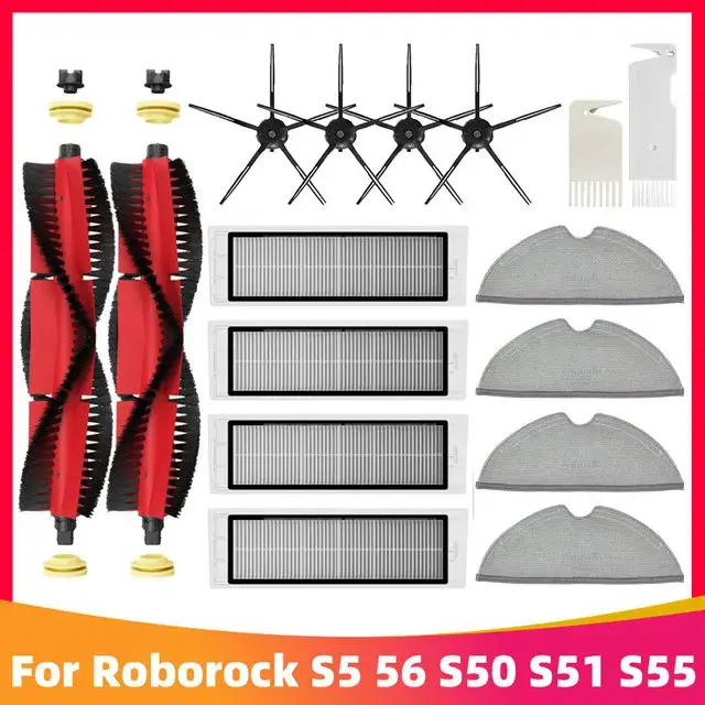 Roborock-Accessoires pour aspirateur S5 MAX S50 MAX S55 MAX, Dock MAXV, filtre HEPA, brosse latérale et principale, balai à eau précieuse, boîte à poussière
