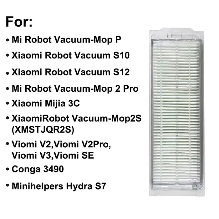 Filtre Hepa pour aspirateur Robot Xiaomi S10 Mijia 3C Mi Mop-P/Mop 2S /2 Pro STYTJ02YM / XMSTJQR2S