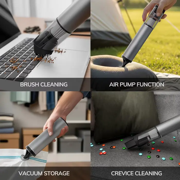 Mini aspirateur à main sans fil avec corps en alliage d'aluminium