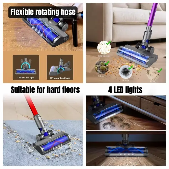 Brosse de sol à entraînement direct pour les modèles Dyson V6 DC58 DC59 DC61 DC62 DC72 DC74. Pièce de rechange pour aspirateur avec éclairage LED pour le nettoyage