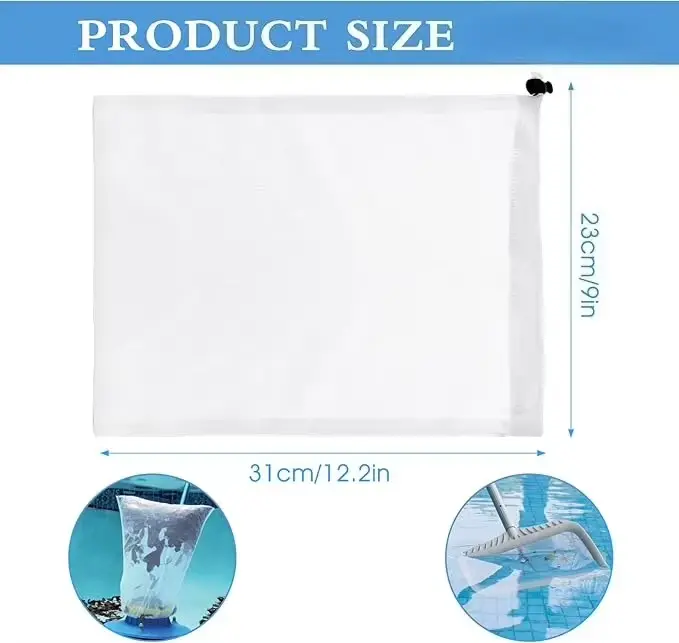 Sac filtrant pour aspirateur de piscine, sac en maille fine pour nettoyeurs de piscine à feuilles, a