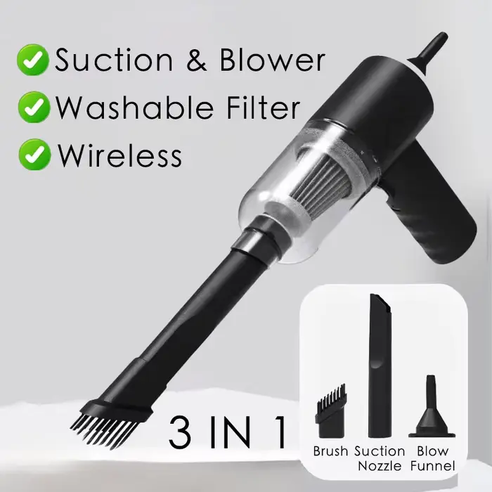 Aspirateur de voiture 6 en 1 sans fil, souffleur et aspirateur portatif rechargeable pour la maison 